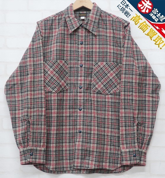 5T0443/未使用品 AtLast&Co チェックウールシャツ アットラスト