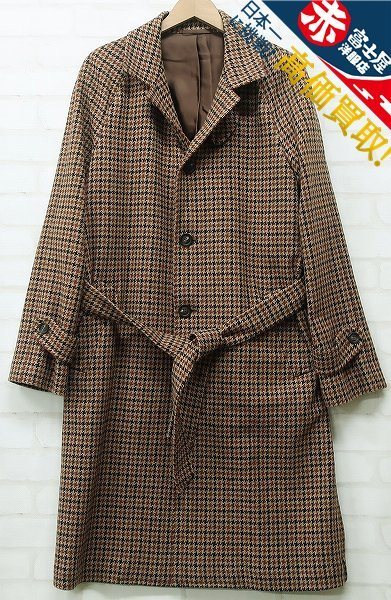 2J3127/スティレラティーノ ハウンドトゥース ロングコート STILE LATINO チェスターコート 44