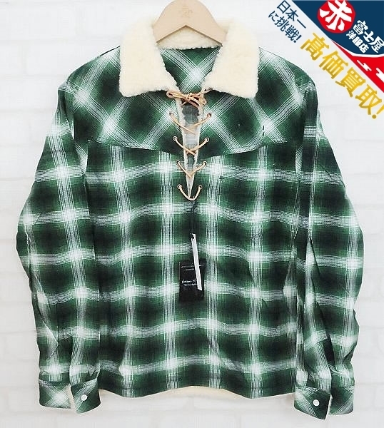 3T5926/新品 n(n) BY NUMBER NINE 09AW プルオーバーボアチェックネルシャツ ナンバーナイン