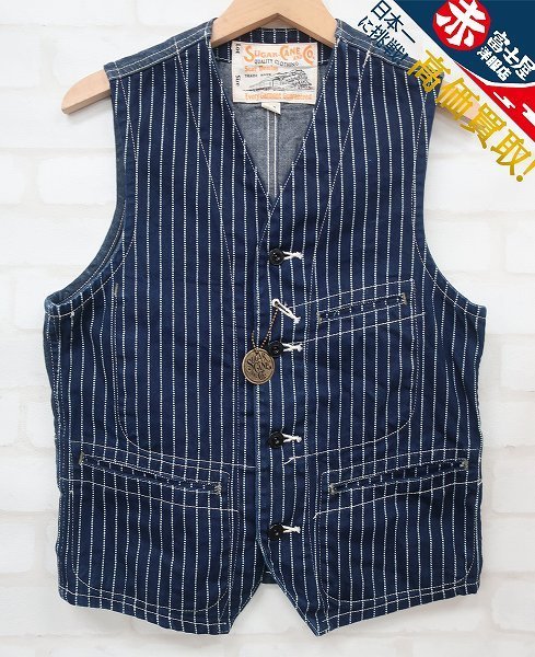 4T2921/シュガーケーン 9oz ウォバッシュストライプワークベスト SUGARCANE SC12654
