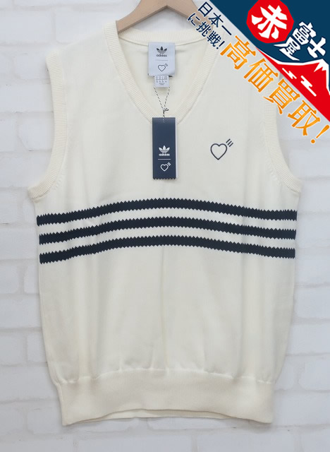 SU5T7044/未使用品 HUMAN MADE×adidas 20AW KNIT VEST HM GM4631 ヒューマンメイド アディダス ニットベスト