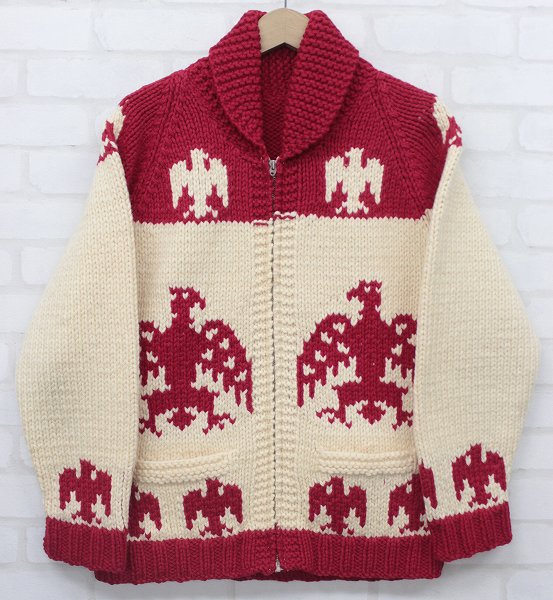 3T8451/ビンテージ 60s サンダーバード カウチンセーター LIGHTNINGジップ ニット