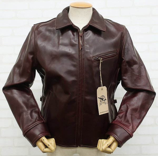 2J5792/新品 エアロレザー ハーフベルテッドSTF コードバン AEROLEATHER ライダース 42