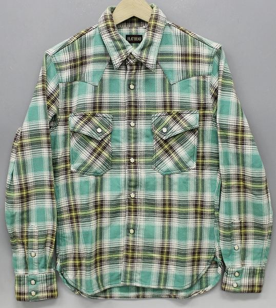 フラットヘッド ヘビーネルウエスタンシャツ